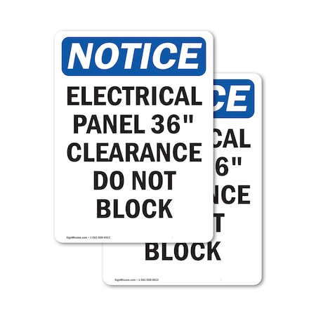 Signmission Electrical Panel 36 Clearance, 3.5 in W x Rectangle, Vinyl Decal OS-2PACK-NS-D-35-V-11665